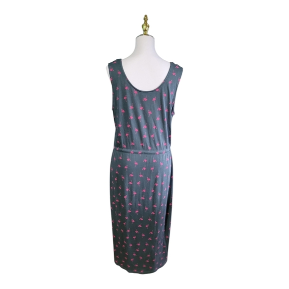 💕Boden Tropical Flamingo Sleeveless Maxi Dress With Tie Waist Womens 12R - Picture 6 of 9